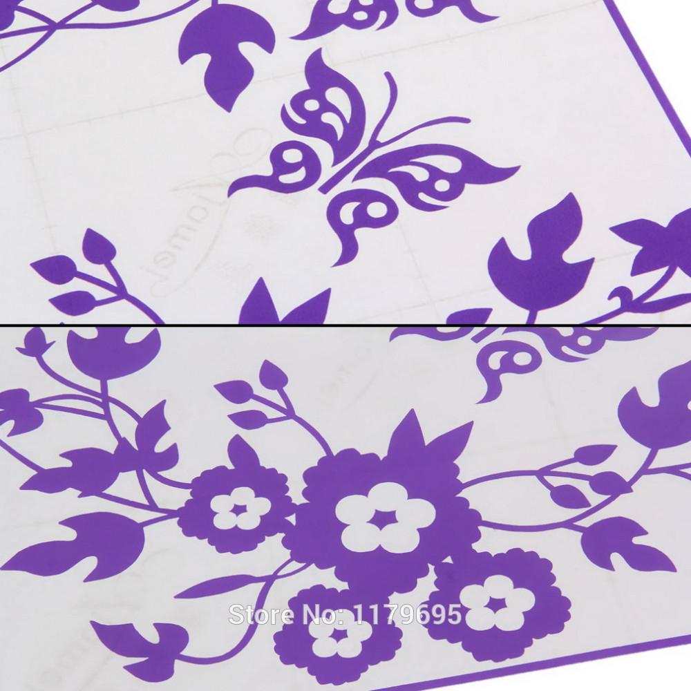 Purple Flower Butterfly Wall Sticker Bathroom Toilet Decor Living Room Cabinet Home Decoration Decals Beautify Self Adhesive Mur