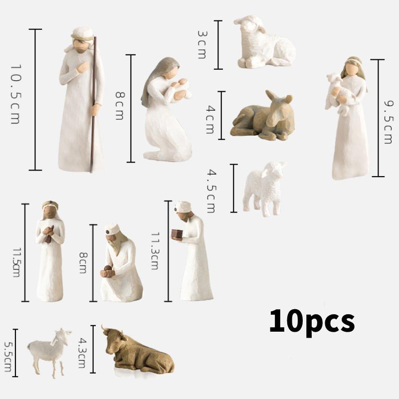 Shepherdess Toy Model Resin Christmas Scene Gift Set Angel Seasonal Gift Giving