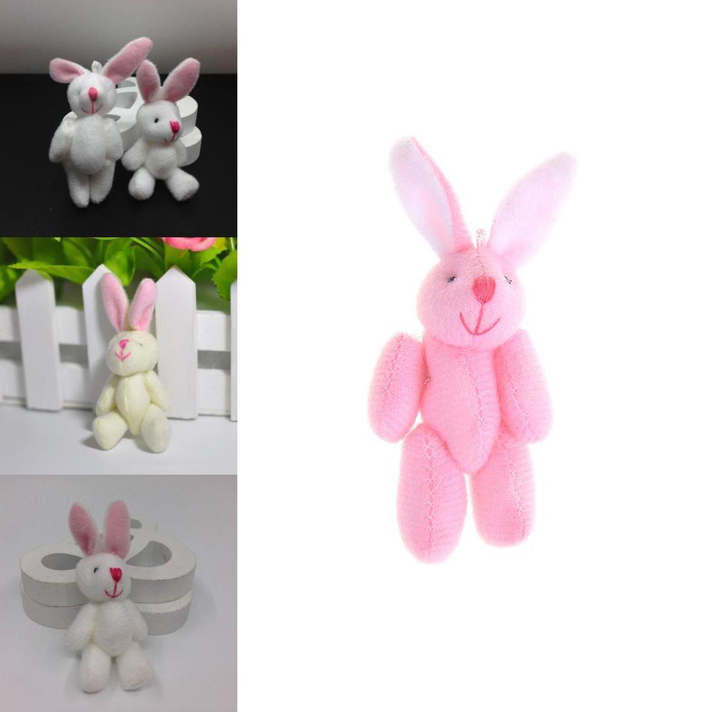 Niedliches 7,5 cm großes Mini-Kaninchen-Plüschtier, perfekt als Hochzeitsgeschenk oder Mitbringsel.