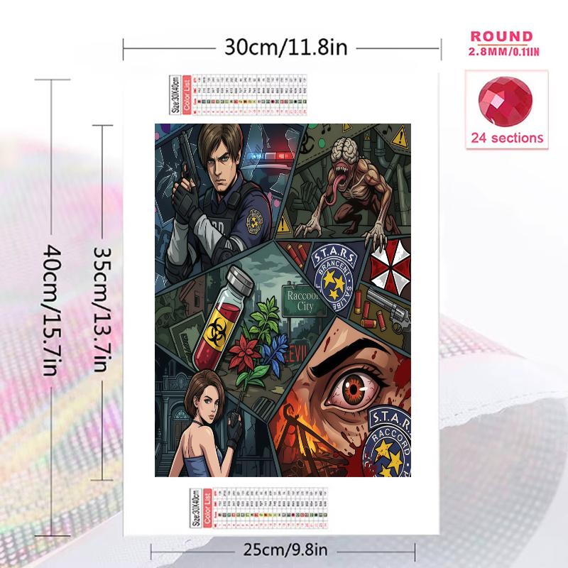 Note Elements 100% Round Full Drill 5D DIY Diamond Painting Embroidery Cross Stitch Rhinestone Décor