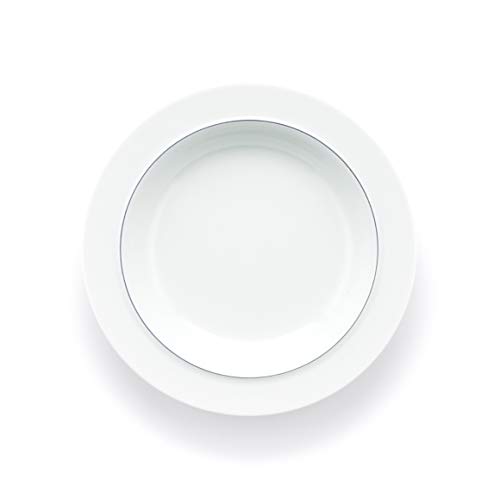 BODUM BLÅ tiefe Teller, 24cm, 4er-Set, Porzellan, Entworfen von Architektin/Designerin Grete Meyer, Mikrowellen-, Ofen-, Spülmaschinen- und Gefrierschrankgeeignet. [Authenti