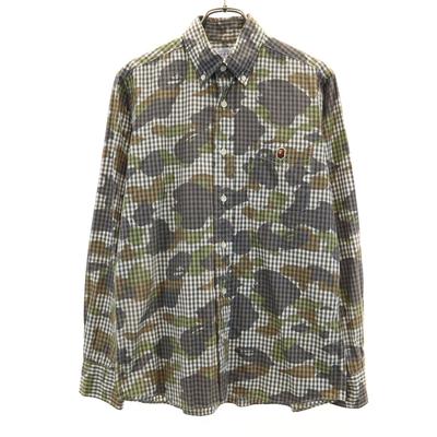 Made In Japan Long Sleeve Button Down Shirt M Gray Men's Used