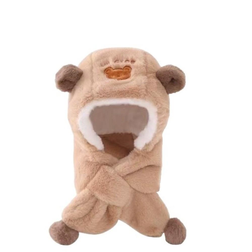 Soft Warm Fluffy Fur Hat Ear Protection Cartoon Beanie Lightweight Windproof Thermal Headgear Winter