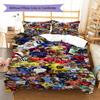 Football Stars Collage Poster 3Pcs Bedding Set, Duvet Cover with 2 Pillowcases, Soccer Fan Bed Linens, No Comforter No Pillow Core