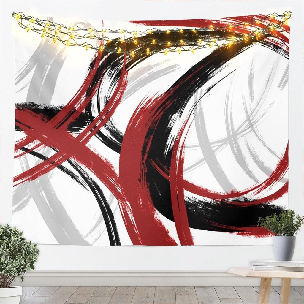 Hot Pink Black White Tapestry For Kids Boys Girls Abstract Morden Wall Art Buffalo Check Wall Hanging Blanket Bedroom Decor