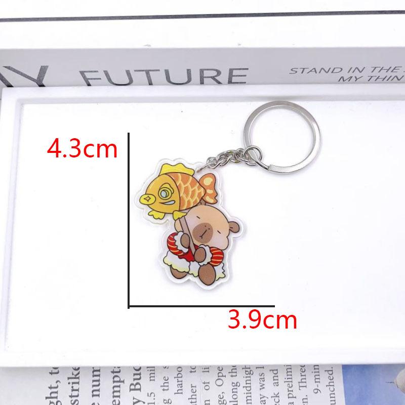 Kapibala Keychain Acrylic Creative Cute Capybara Creative Small Gift Bag Accessories Can Be Wholesale Fashion Toys Anime Cartoon