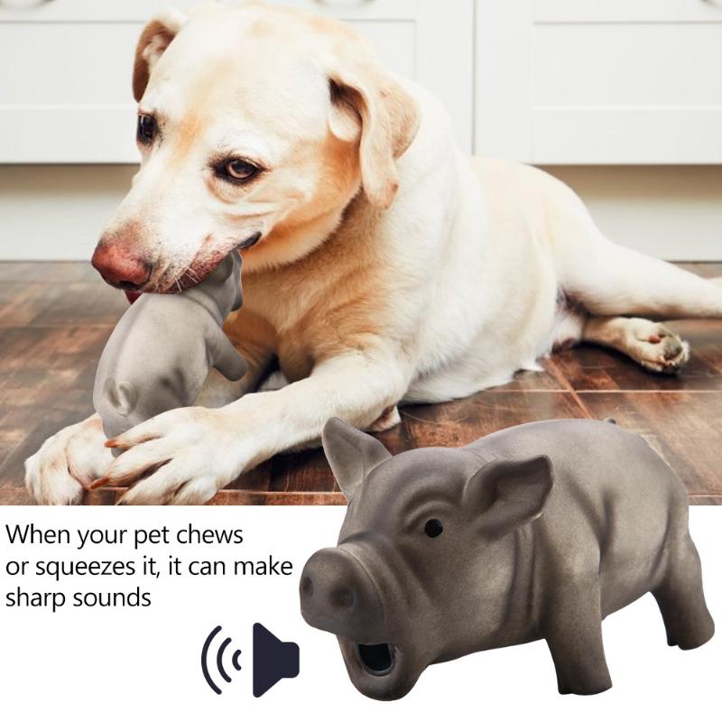 1 Stück Süßes Gummi-Geräuschschwein Grunzen Quieken Latex Haustier Kauspielzeug für Hund Quietscher Kautraining Welpenzubehör Haustierprodukte GYH