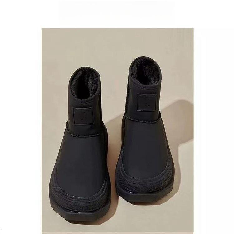 Soft leather version~ thick-soled inner heightening snow boots women's 2025 new winter piled thickened heightening cotton shoes women's shoes