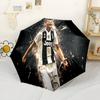 Ronaldo's Juventus Celebration Compact Travel Automatic Umbrella Compact 8-Rib Lightweight Durable Plastic & Iron All-Season Umbrella for Travel