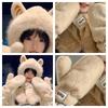 Women's Scarf-Hat Set with Adorable Tiger Ears Winter Thickened Two-Piece Cycling Set Warm Ear Protection Cold-Resistant Plush Hat