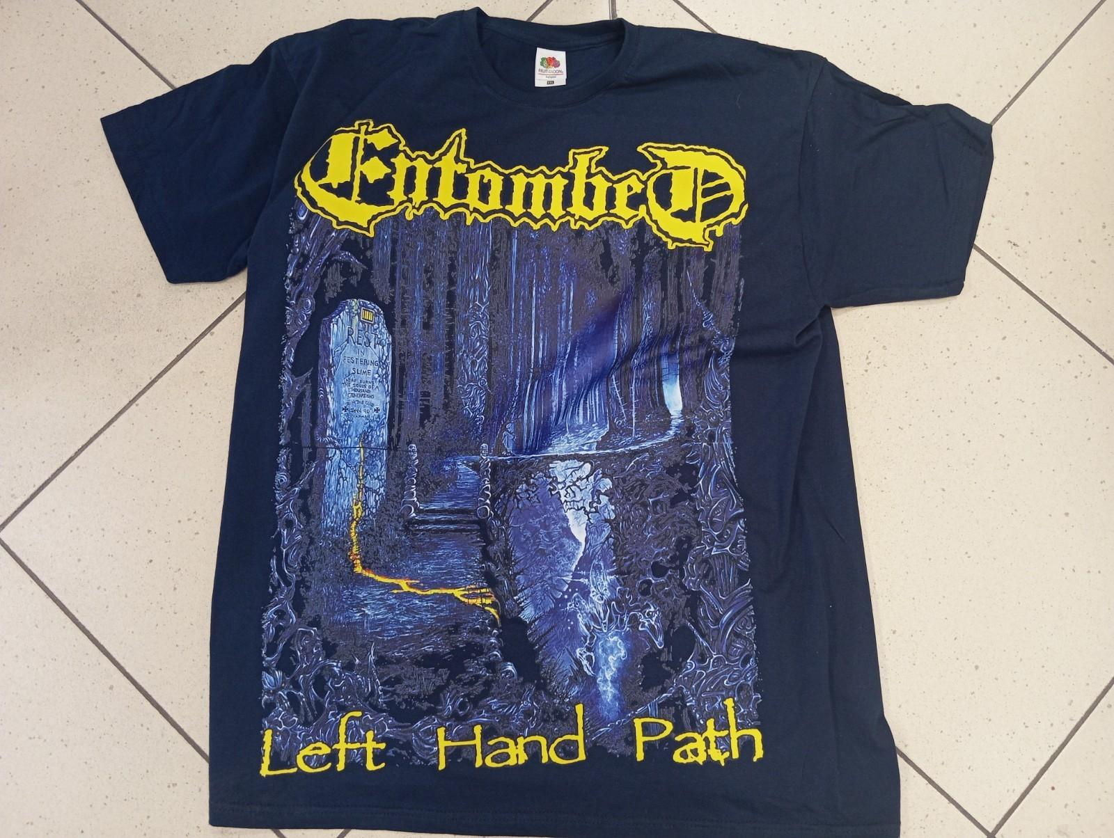 SALE Entombed Left Hand Path 1990 album Navy T shirt 2XL size S