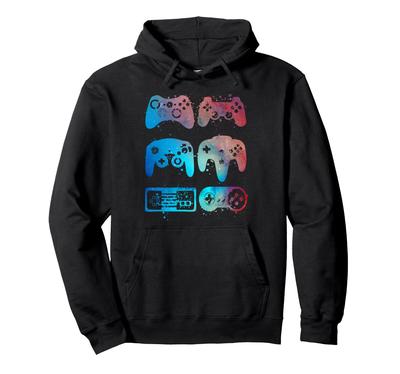 Retro Video Game Controller Gamer Hoodie for Teen Boys, Men, and Dads