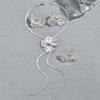 Set di Gioielli Floreali Geometrici alla Moda per Donna Orecchini a Pendente Floreali Texturizzati e Collana a Y Anello da Festa e Matrimonio Indossabile in Tutte le Stagioni