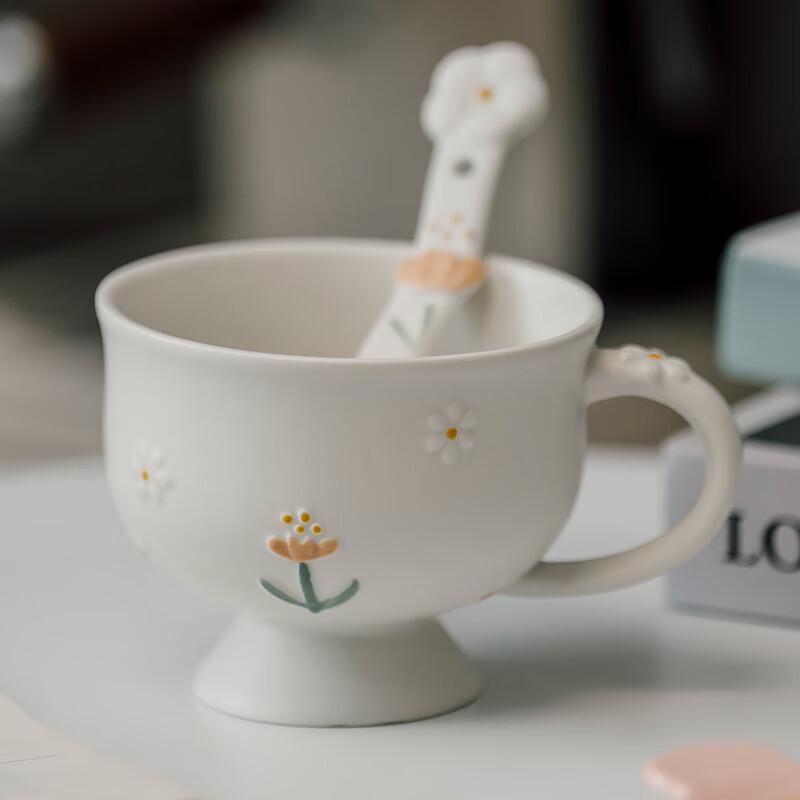 Onlycook Ceramic Coffee Mug with Spoon Set