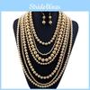 Geometric Multi Layer Gold Beaded Necklace For Women Fashion Trend Spring