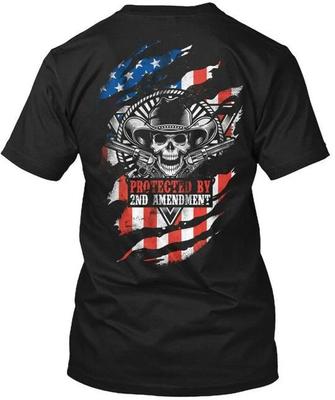 Protected By The 2nd Amendment T-Shirt Made In the USA Size S To 5XL