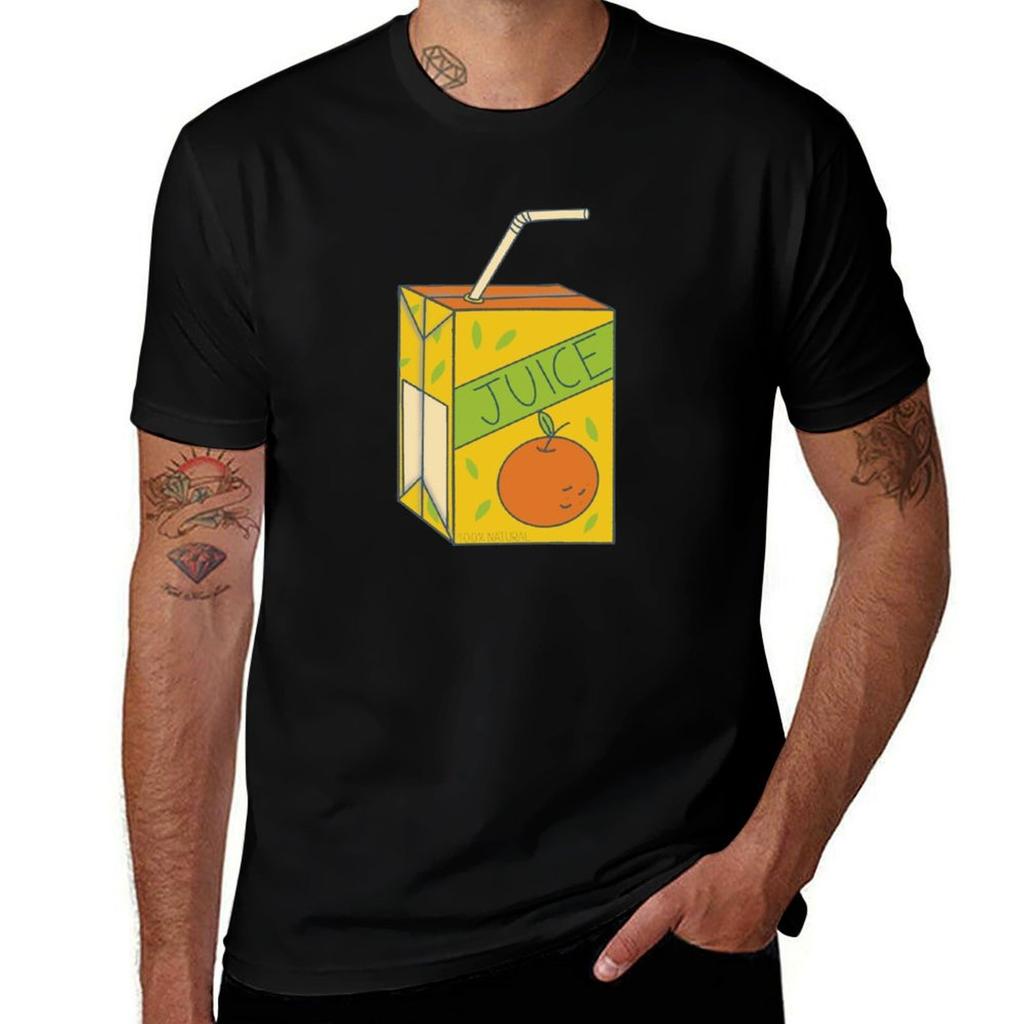 Orange juice box TShirt man t shirt cotton man t shirt summer TShirt