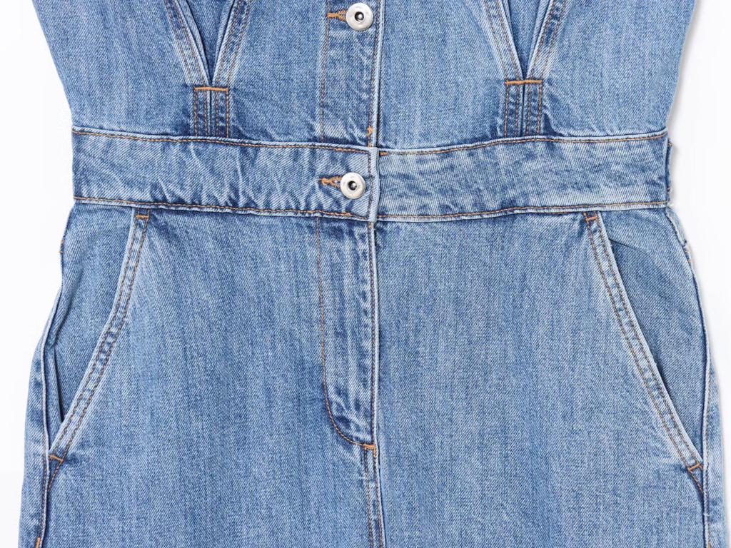 2025 Spring Women's Fashion: European and American Style Balloon Silhouette Denim Jumpsuit