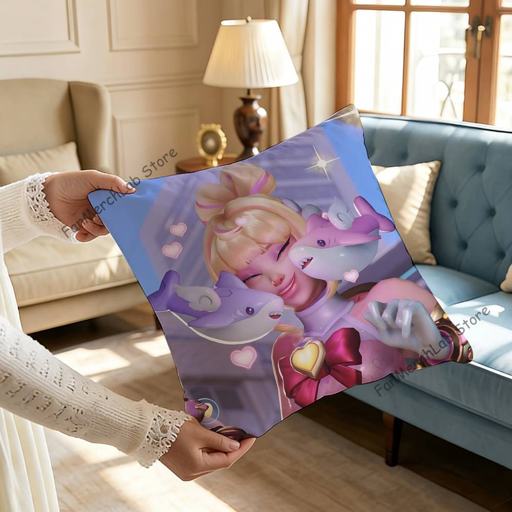Pop Game OOverwatchS Pillowcase Pillowslip Cushion Plush Boys Girls Cartoon Anime Kawaii Decoration Kids Birthday Cute Gifts