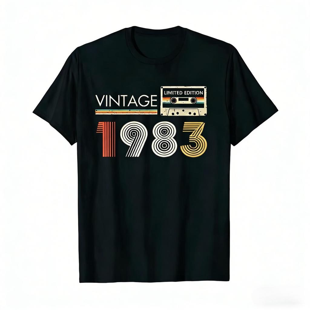 New Vintage1984 1980 1977 1978 1979 1986 1982 1986 1983 1981 1982 1976 Limited Edition Cassette Birthday Gift 1988 T Shirts