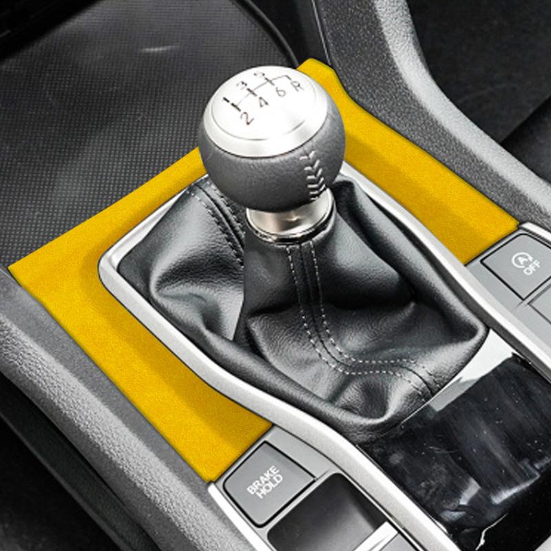 For Honda Civic 10th 2016- Red Suede Manual Gear Shift Surround Panel Decorative Cover Car Interior Modification Accessories