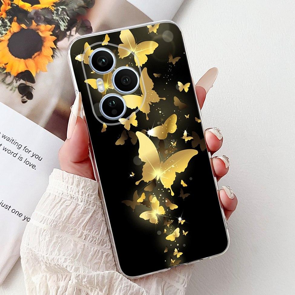 Clear For Honor 400 Pro Case DNP-NX9 Cute Cartoon Cat Fashion Flower Funny Painted Soft Bumper For Honor 400Pro Back Cover Funda