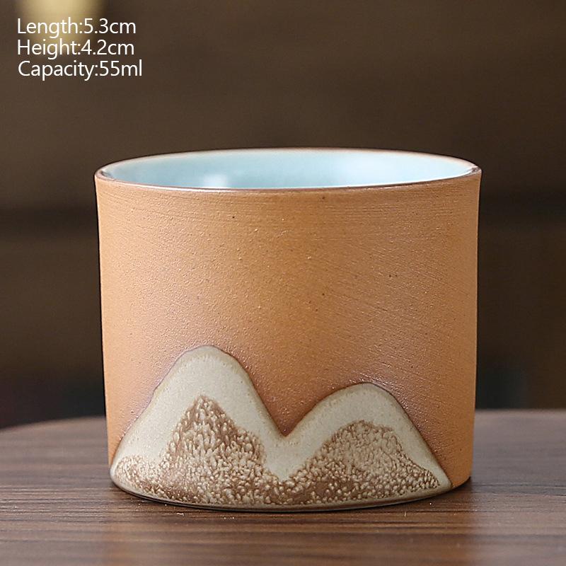 Ceramic Tea Cup Porcelain Painted Teacups Chinese Kungfu Cup Retro Coffee Mug Ceramic Glaze Painted Tea Cup Gift To Friends