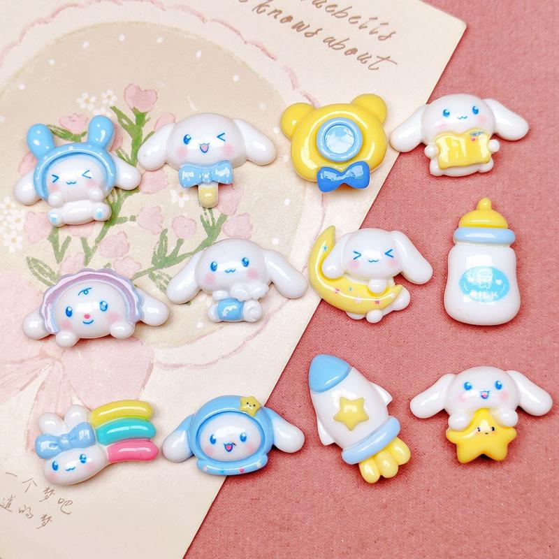 10 Pcs New Mini Kawaii Cartoon Puppy ,Cloud Series Resin Scrapbook Diy Jewelry Children Gift Hairpin Accessories A21