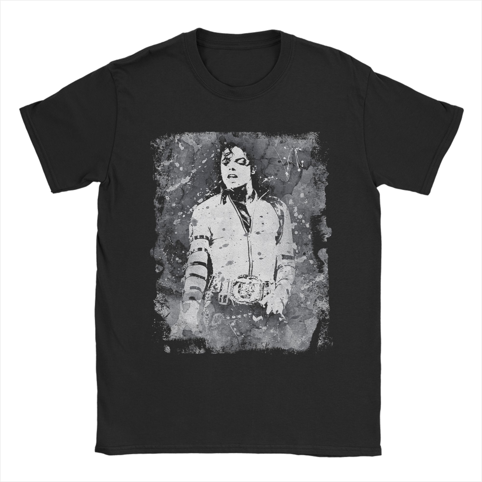 

Винтажная футболка The King of Pop Майкл Джексон Мужская с круглым вырезом Хлопковая футболка С коротким рукавом Футболки Графический принт Одежда S