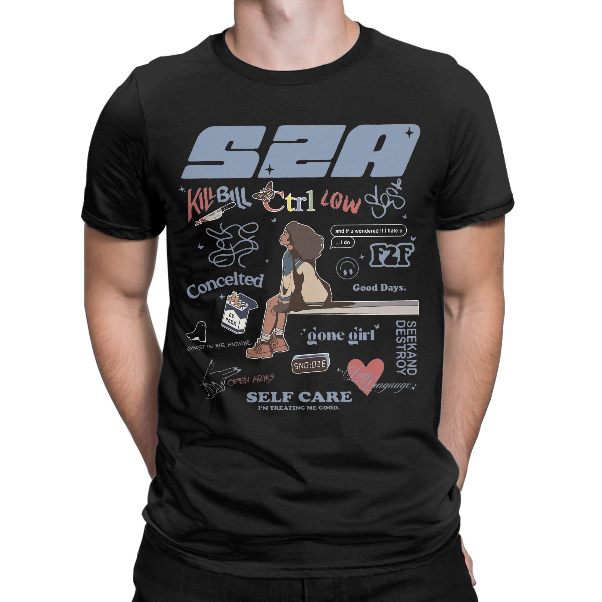 

SZA Songs T-Shirt for Men Amazing Cotton Tees Crew Neck Short Sleeve T Shirt Summer Clothing - Men s Summer Cotton Graphic Tee 5XL різнокольоровий