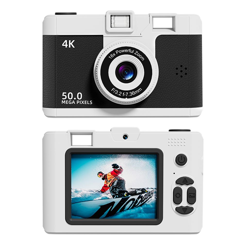 HD Digital Camera Dual Lens Retro Style Mini Camera 16x Zoom Photography Camera Vlogging Camera for Travel and Students