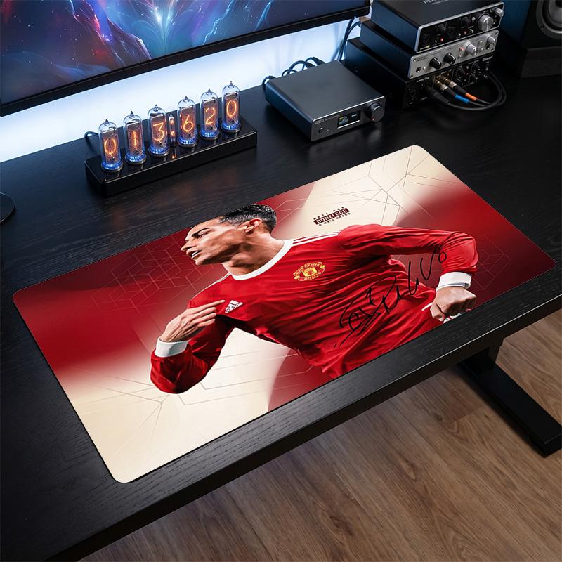 Podkładka pod mysz z herbem Cristiano Ronaldo, Rozszerzona antypoślizgowa gumowa mata na biurko do gier, biura, laptopa, Prezent dla fana