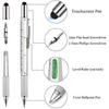 7 In 1 Multifunctional Pen Touch Screen Stylus Capacitive Pen with Screwdriver Ruler Levelgauge Refillable Ballpoint Pencil Tool