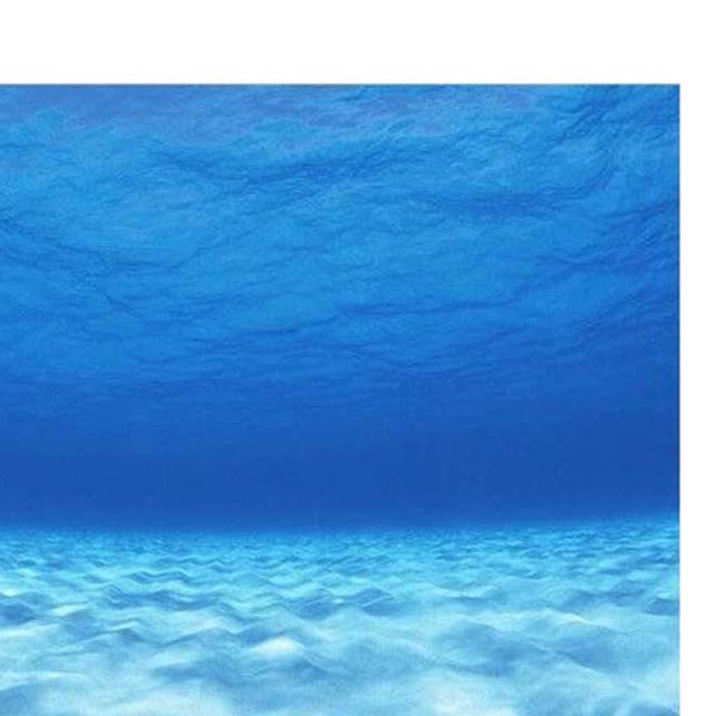 Side Decorative Aquarium Background Poster Fish Backdrop Static Cling Sticker, Undersea World