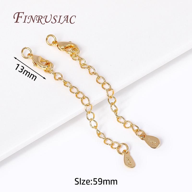 18K Gold Plated Extension Chains with Lobster Clasps Connector For Jewelry Necklace Extender,DIY Bracelets Making Accessories