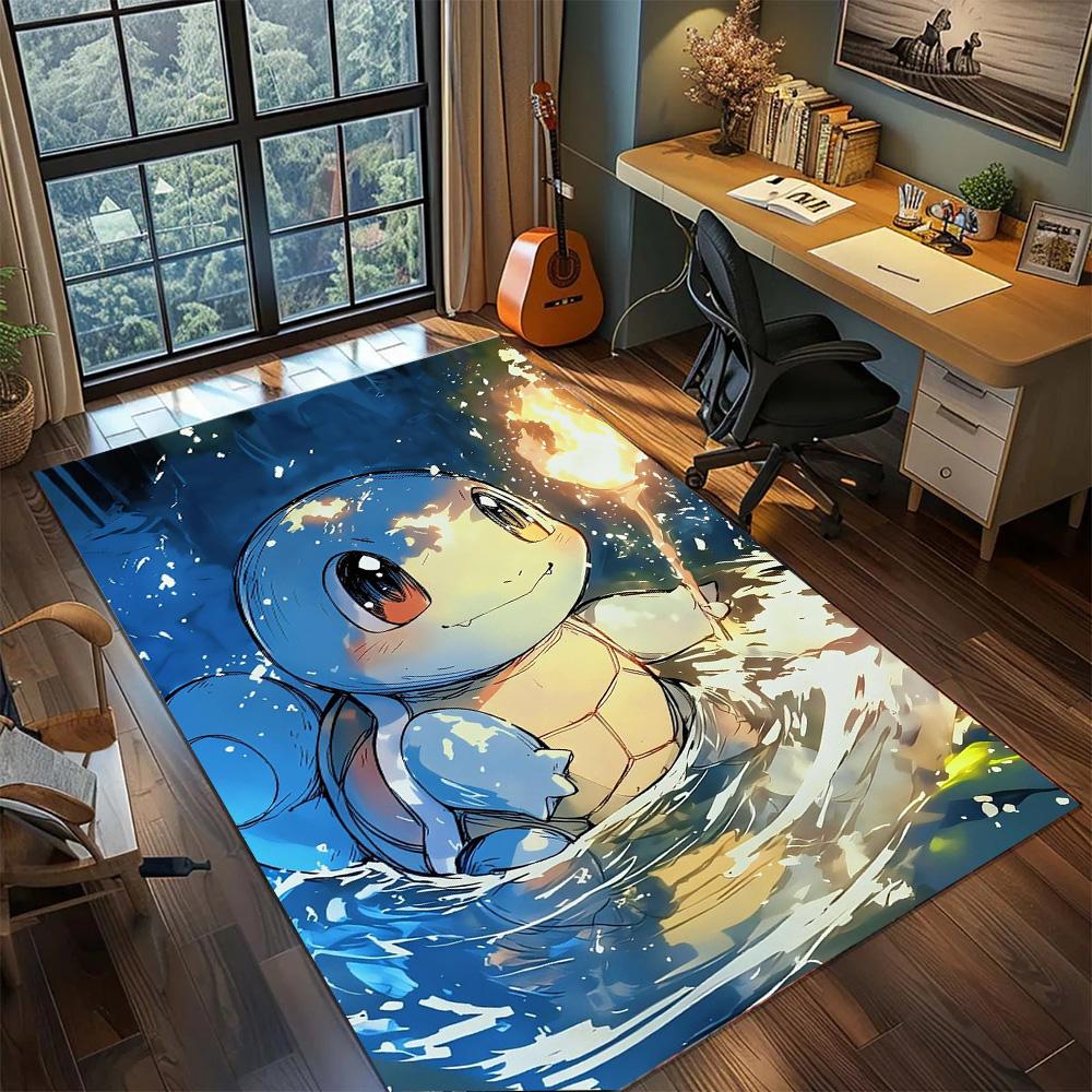 

Squirtle Rug Carpet Household Decoration, Non Slip Washable Floor Mat Big Area Gamer Bedroom.-TING 60x90cm