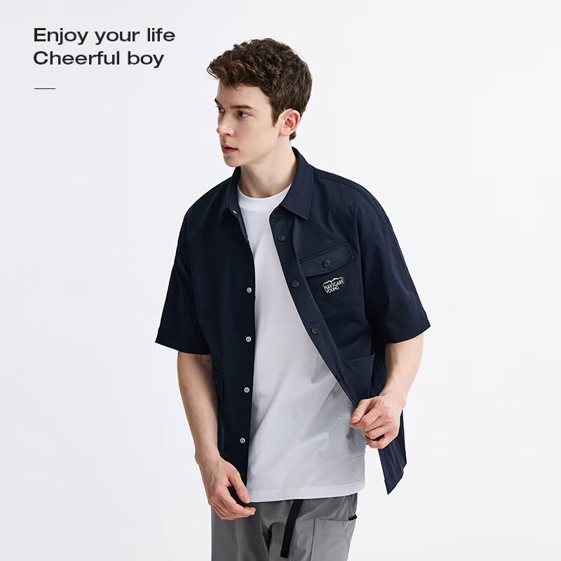 NVG·YOUNG Men's Fashion Short Sleeve Work Shirt
