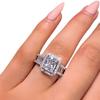 New Silver Plated Stainless Steel Rings For Women Square Cubic Zircon Ring Jewelry Accessories Size 5-11