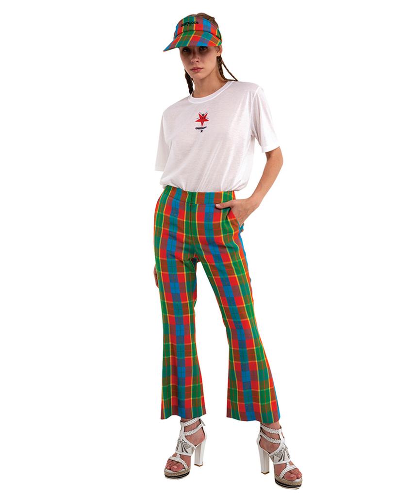 GREEDILOUS Green Orange Check Pants