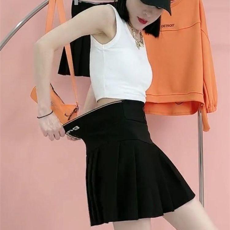 Faltenrock in A-Linie mit hoher Taille und Designer-Rüsche in Übergröße – rutschfest und atmungsaktiv