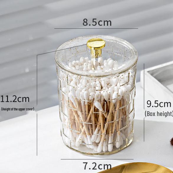 Acrylic Cotton Swab & Makeup Pad Storage Box - Dustproof, Transparent Organizer for Vanity & Cosmetics