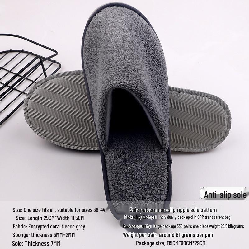 Portable Thick Cotton & Linen Disposable Slippers for Hotels, B&Bs, Guest Houses, and Travel