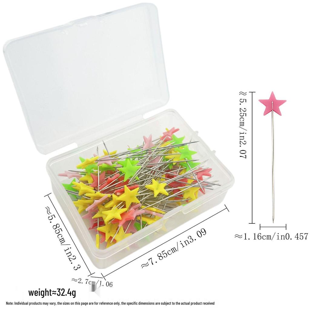 Sewing Patchwork Tools: Plum Blossom Flower Pattern Positioning Pins, 50pcs or 100pcs per Box