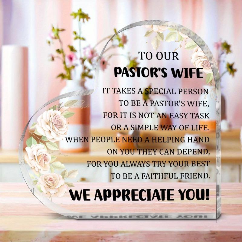 

2D Flat Acrylic Heart Appreciation Desk Decor Plaque, Pastor S Wife, Prayer & Birthday Gift, Suitable for Wall Decoration, Porch, Room, Villa, Accents 10*10CM