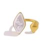 High-End Gold Pearl Irregular Openable Ring for Women - Luxury, Non-Fading