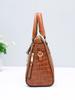 Crocodile Pattern Top Handle Crossbody Bag, PU Leather Satchel Bag Purse, Classic Versatile Fashion Shoulder Bag