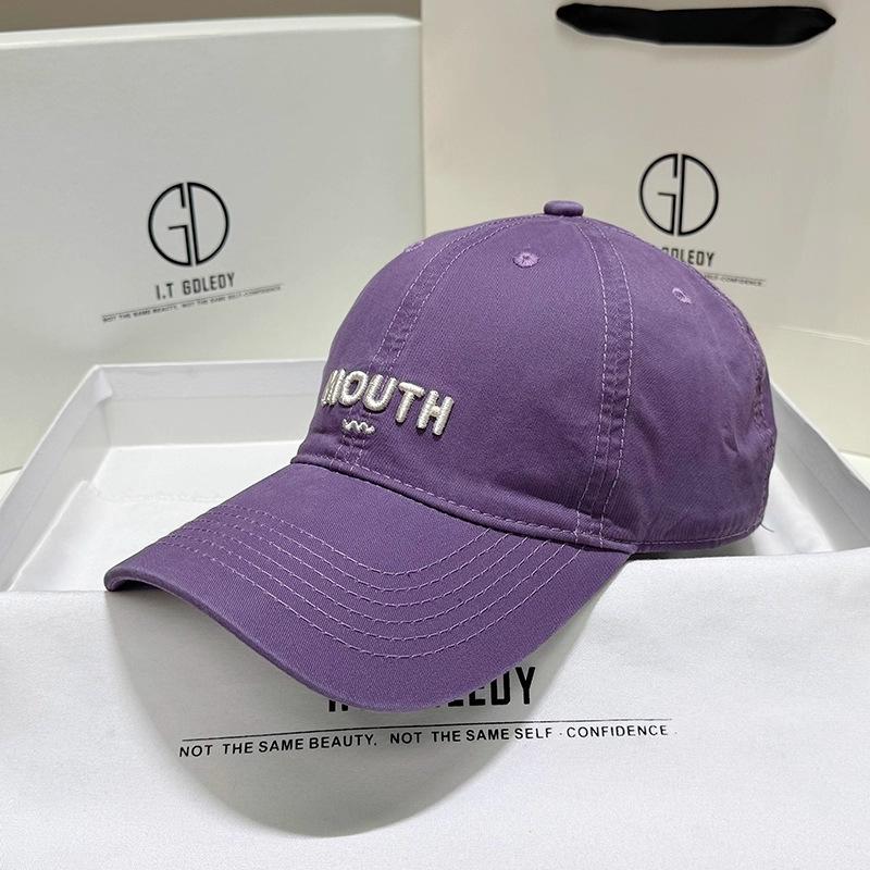 Spring and summer new washed cotton cap autumn male and female students big head circumference showing small face retro soft top baseball cap