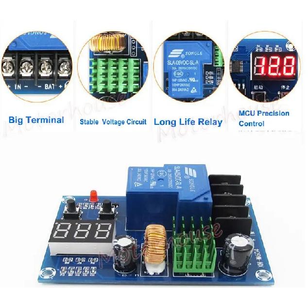 30A Battery Charger Automatic Charging Controller Module Switch 6V-60V 12V 24V Lead Acid/ Lithium Ion/ LiFePo4 Charge Protection