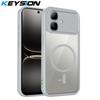 KEYSION Transparent Magnetic Phone Case for Infinix Smart 20 Silicone+PC HD Clear Shockproof Back Cover for Infinix Smart 20