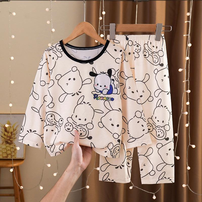 

Children Cotton Pajama Set Girls Long Sleeve Sleepwear Home Clothes Cute Print Size 8, recommended height 95-105cm